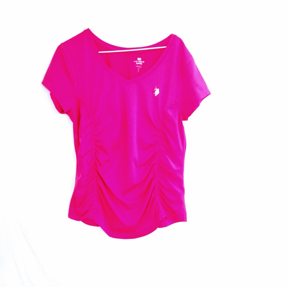 U.S. Polo ASSN. pink workout top Womens si…